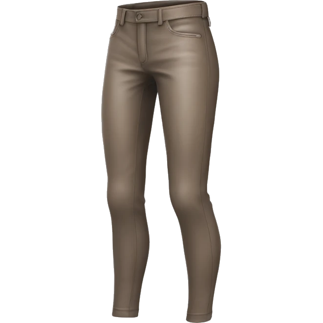 Realistic Isolated pair of taupe leather pants side view. emoji