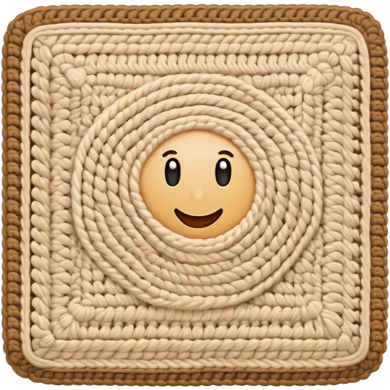 crocheted beige blanket emoji