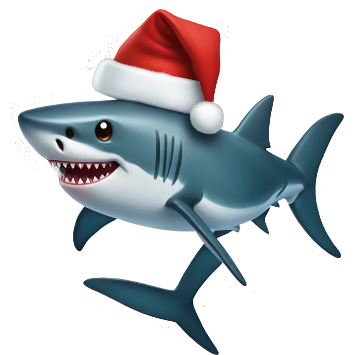 Shark with Cristmas emoji