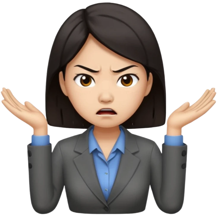 mad asian women office worker emoji