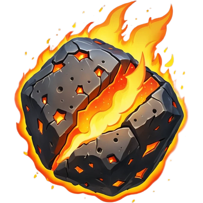 meteorite on fire  emoji