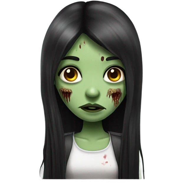 girl zombie with black long hair and franja  emoji