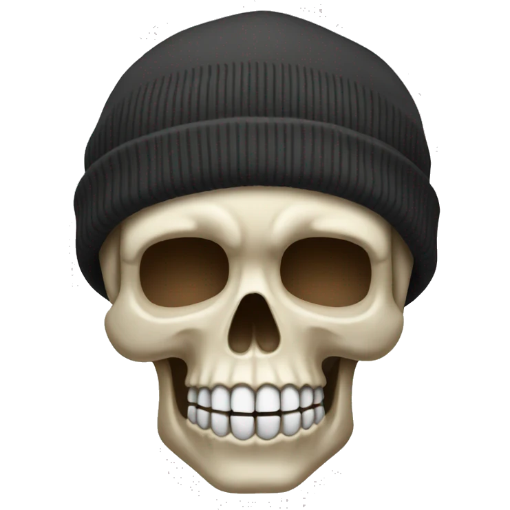 skull wearing beanie emoji