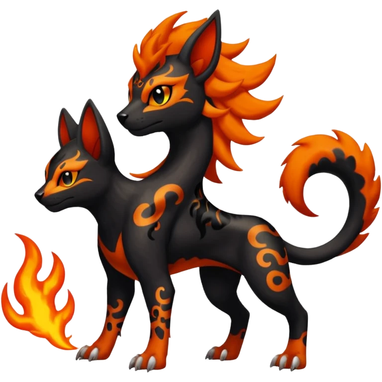 Elemental Groovy Diaphanous Scaley Demonic Liepard-Houndoom-Litten-Sprigatito-Pokémon-fusion-creature (full body) emoji
