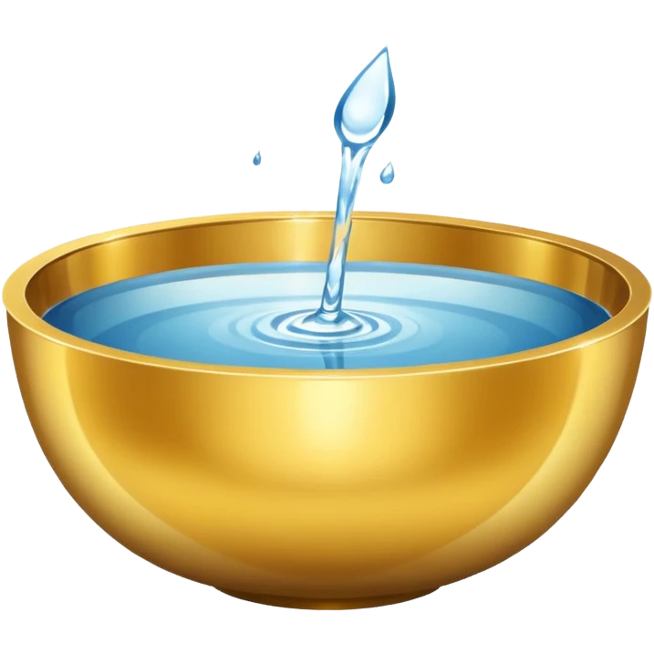 shiny gold bowl top view filled with water emoji