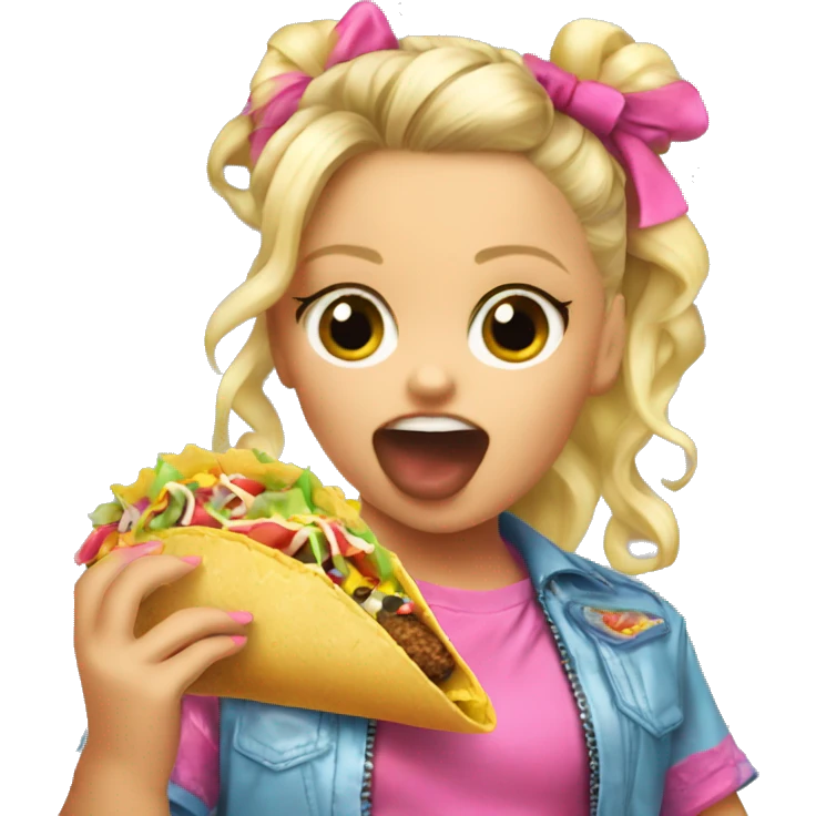 Jojo siwa eating a taco emoji