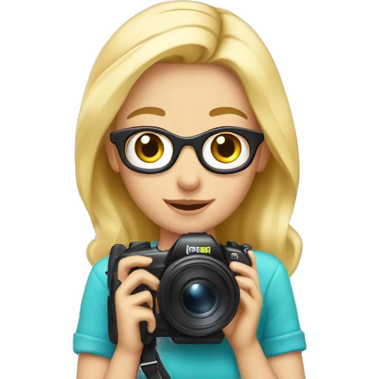 Cute blonde photographer emoji