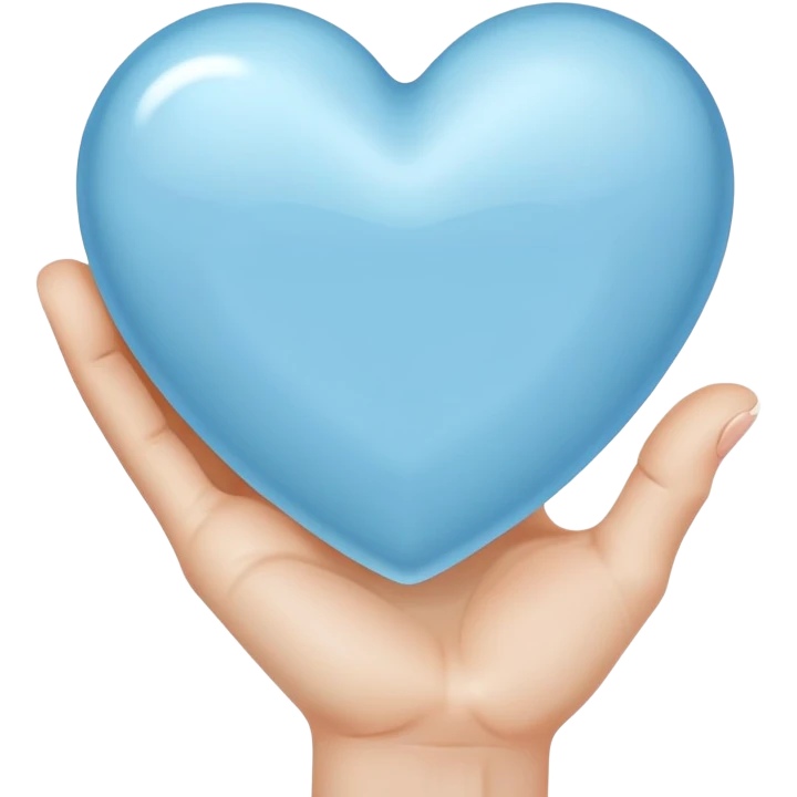 a pale blue heart in your hand  emoji