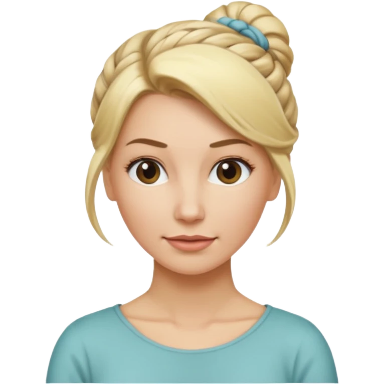 femme 35 ans blonde cheveux attachés emoji