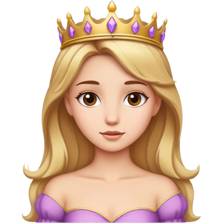 Brown hair and blonde princess emoji