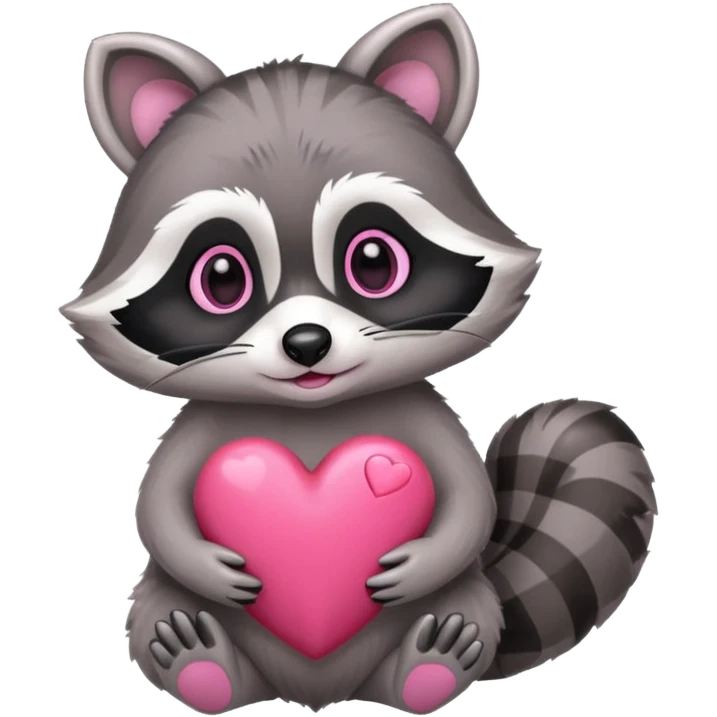 Raccoon with  heart emoji