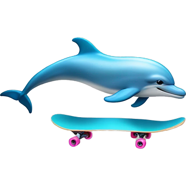 dolphin riding a skateboard  emoji