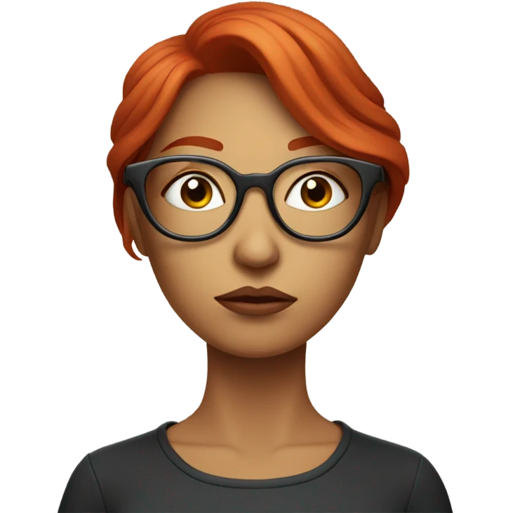 red hair woman nutritionist with glasses thinking money emoji