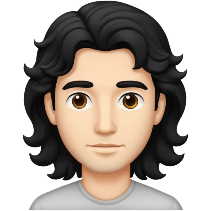 male black hair wave hair emoji