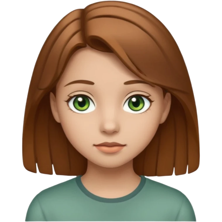 Девушка, шатенка, лет 18 с серо зелёными глазами emoji