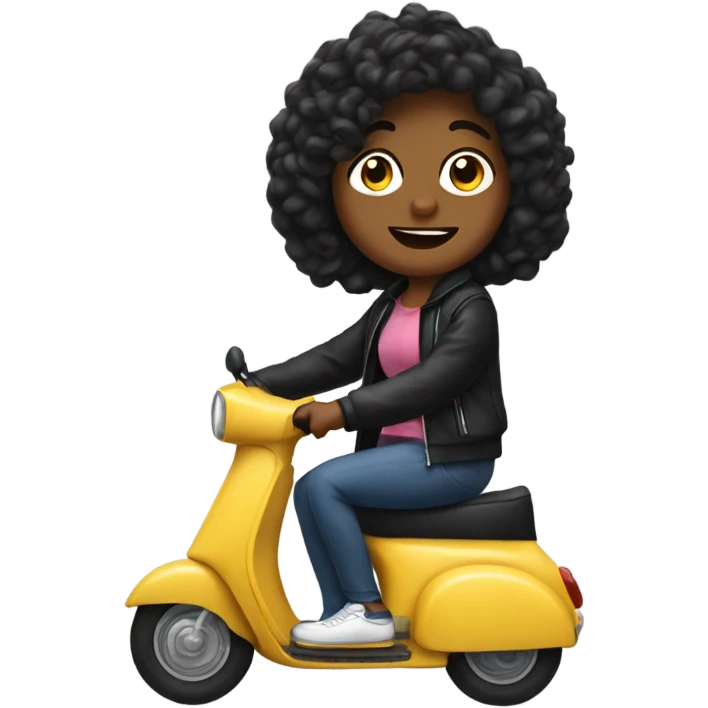 Kirstie on a scooter emoji