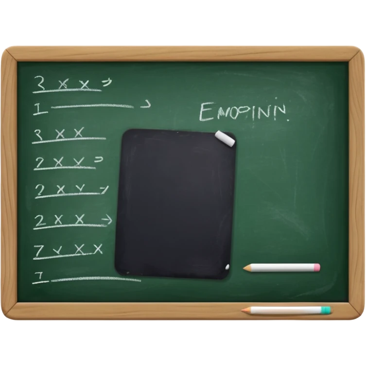 green black board notes on it emoji