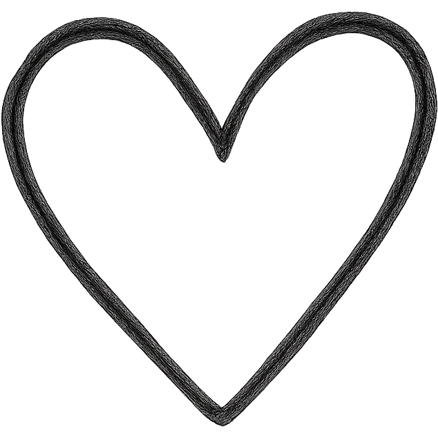 minimalist hand drawn black outline of a heart with a slightly uneven, organic shape, white clean background emoji