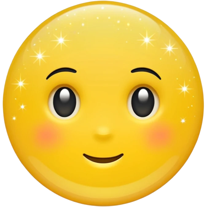 Generate a high-quality 3D cartoon-style emoji of yellow glitter, sparkling effect, smooth gradient colors, rounded and cute appearance, simple white background, high-resolution.
 emoji