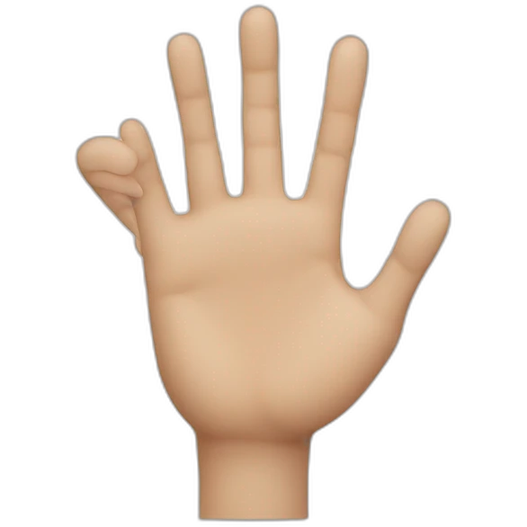 hand with face emoji