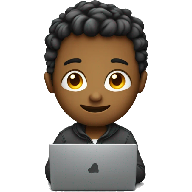 Cute programmer on his laptop emoji