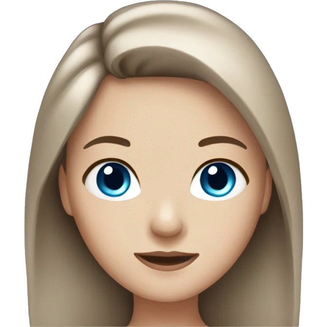White girl with brown hair and blue eyes emoji