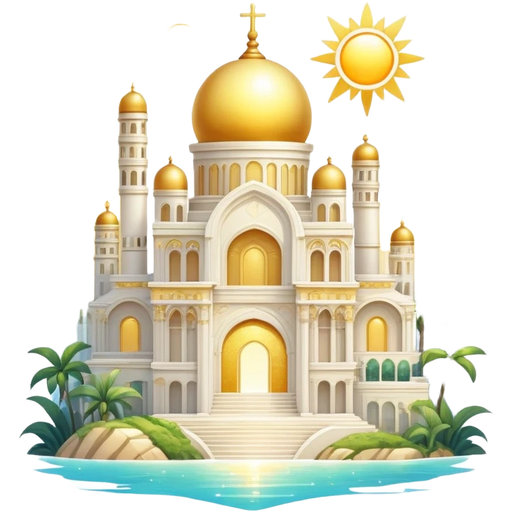 Epic divine glittery complex detailed gradients white golden bright light solarpunk sunny aesthetic-scenery emoji