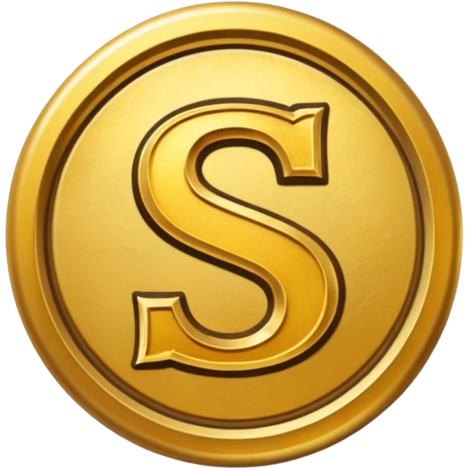 Create a custom emoji badge featuring a stylized, letter “S”. Design it in the Gold rank theme from League of Legends. Use warm gold metallic textures, bright highlights, and a noble, premium feel. Emblem-like and highly polished.
 emoji