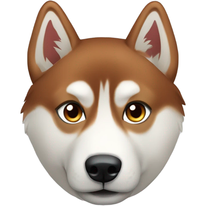 Red Siberian Husky (forward-facing, iOS 17 style, portrait) emoji
