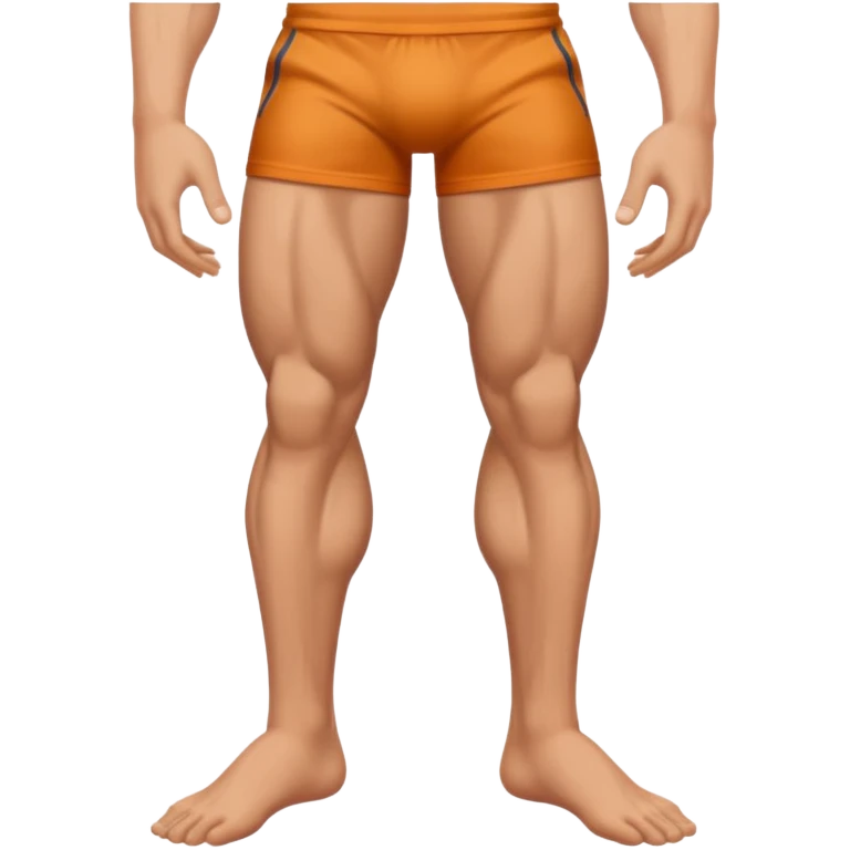 Create leg muscle emoji without pants. Only leg part. Like this one but only legs and closer. I want only legs not torso or arms. View is front and closer. Side view of leg. Not any torso or glute emoji
