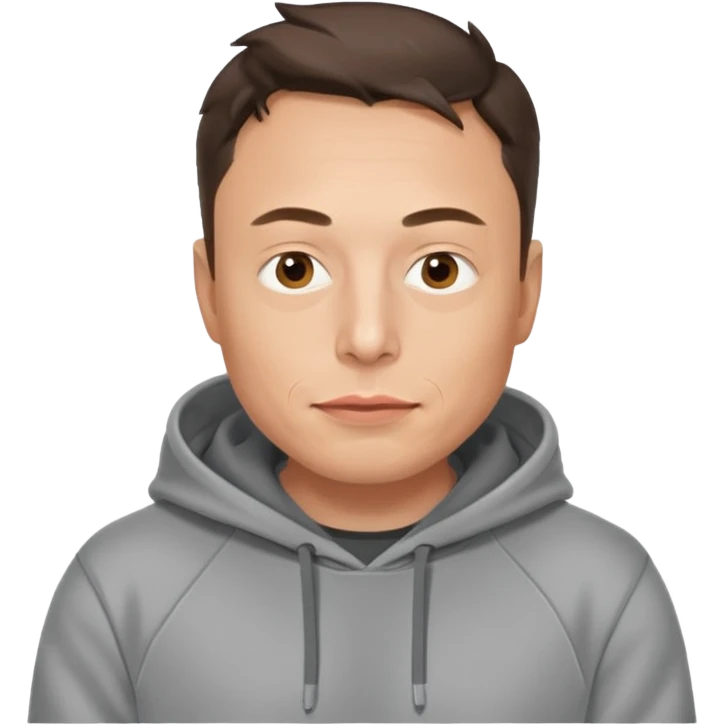 a portrait of elon musk, wear hoodie  emoji