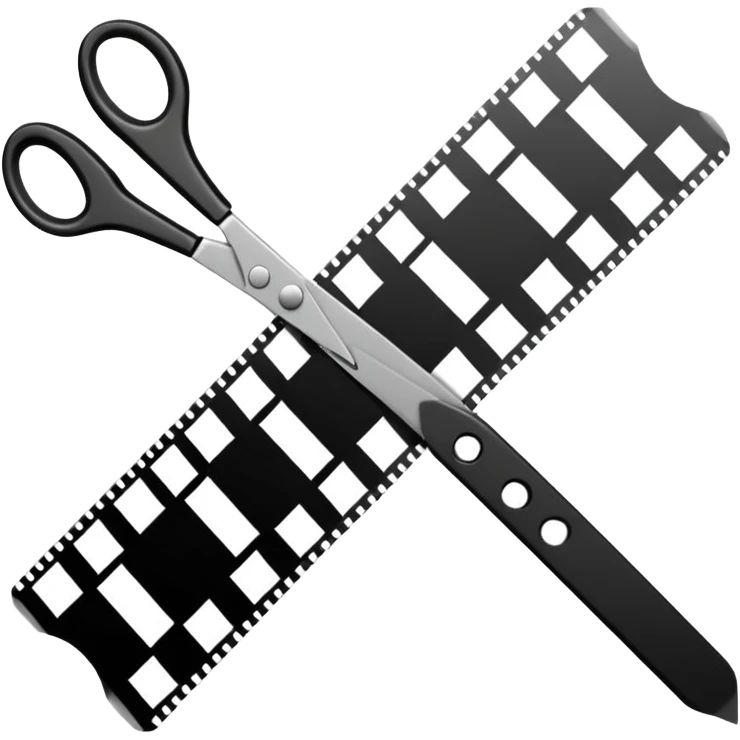 film strip with scissors cutting it emoji