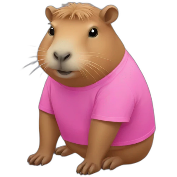 capybara using pink tshirt emoji