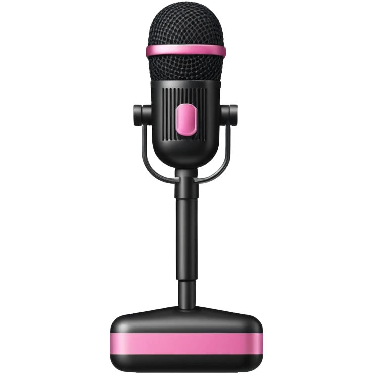stage microphone with pink strip on bottom emoji