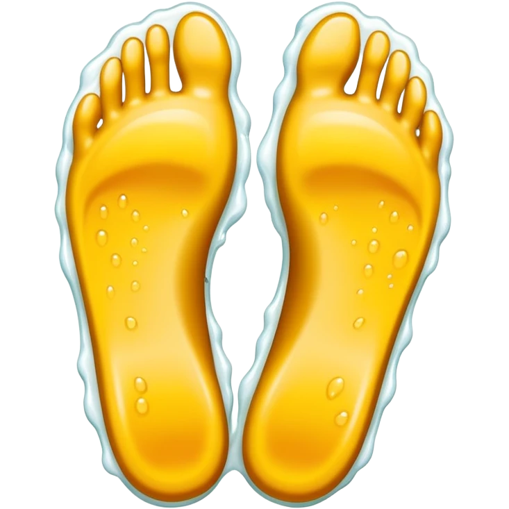 two foot soles covered with white sticky sap emoji