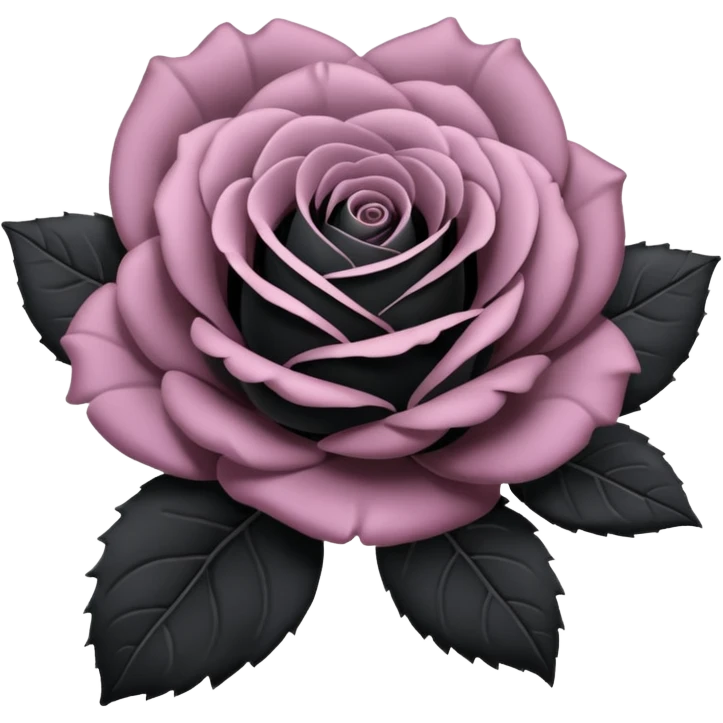 pastel black rose emoji
