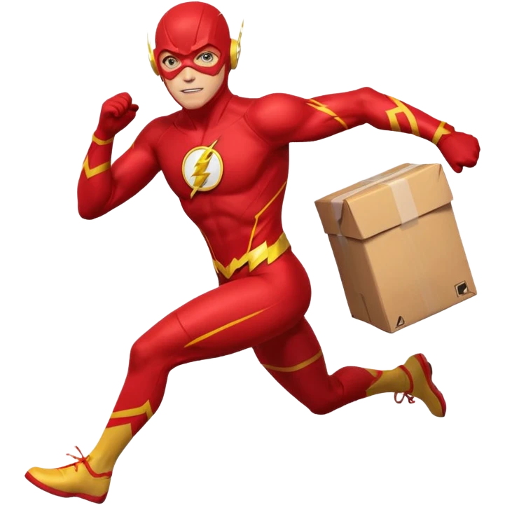 The flash running with package emoji
