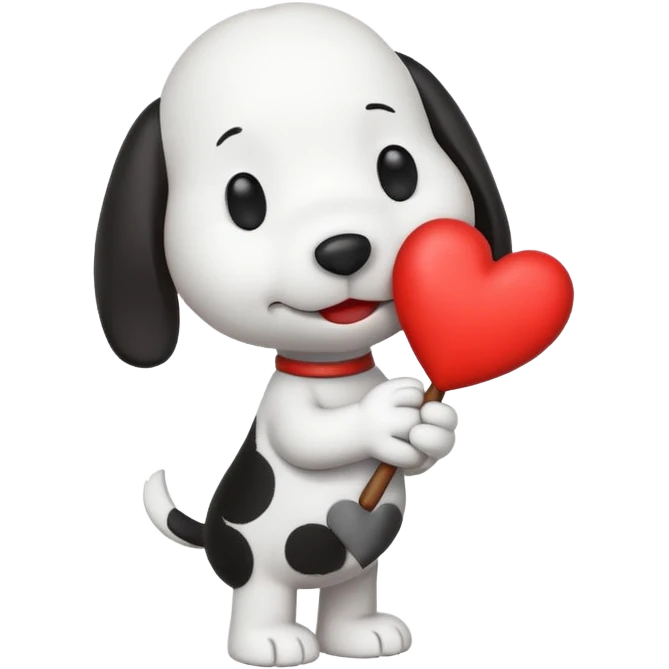 Snoopy holding heart  emoji