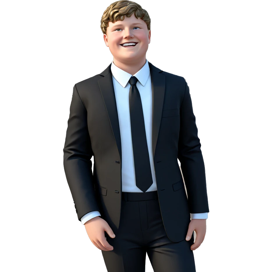 smiling boy in formal attire emoji