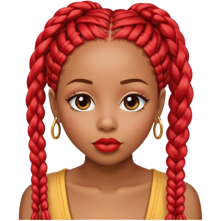 Afrolatina with red long box braids giving a kiss emoji