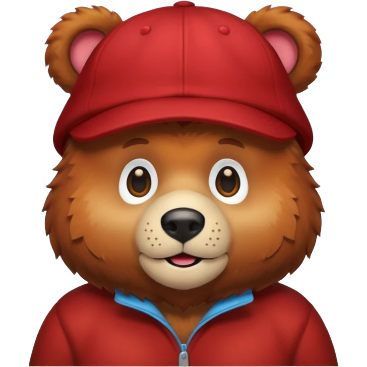 red Bear with cap emoji