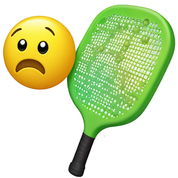 Pickleball paddle with a pickleball emoji