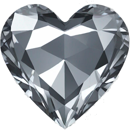 Heart shaped 56-carat gray diamond emoji