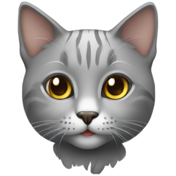 cat gray cute emoji