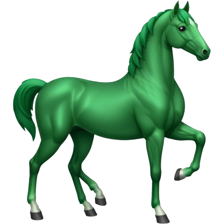 Green horse standing up with two feets  emoji