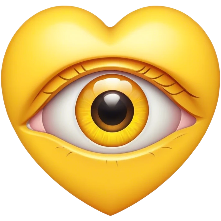 Eye inside yellow heart emoji