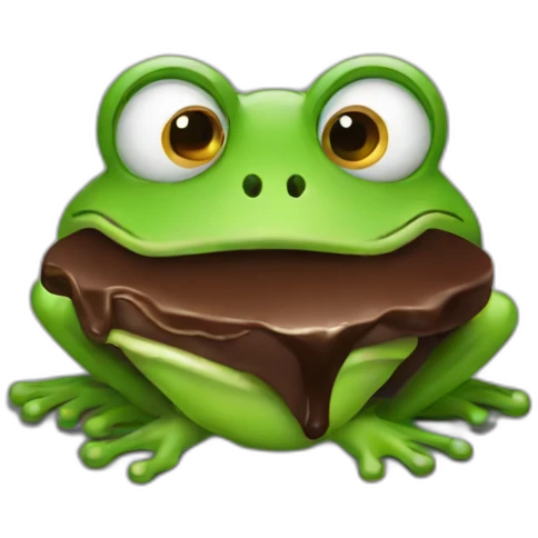 Frog eat chocolate emoji