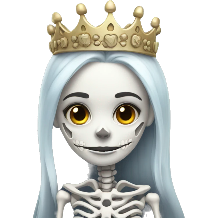 Cute skeleton princess emoji