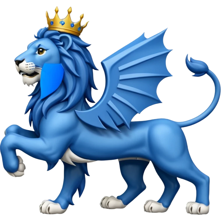Lion rampant emoji like chelsea football team with blue and white without crest just lion rampant emoji