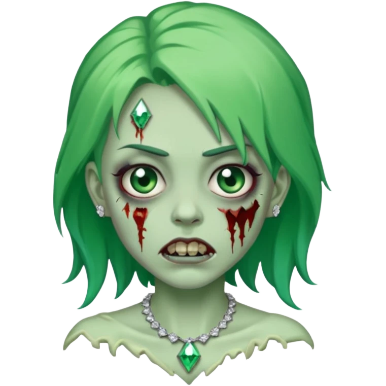 zombie with hair diamond grills emoji